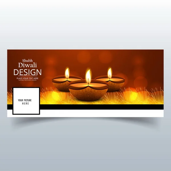 cover with three realistic candles diwali vector design illustration