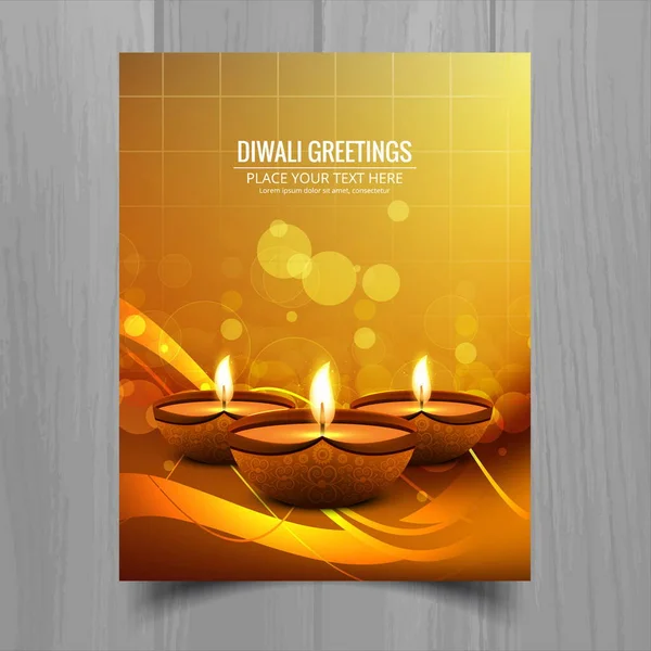 bright golden diwali card vector design illustration