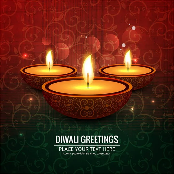 ornamental background with bright diwali candles vector design illustration