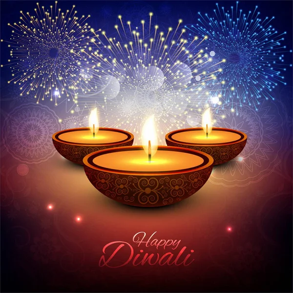 diwali decorative background with fireworks vector design illustration