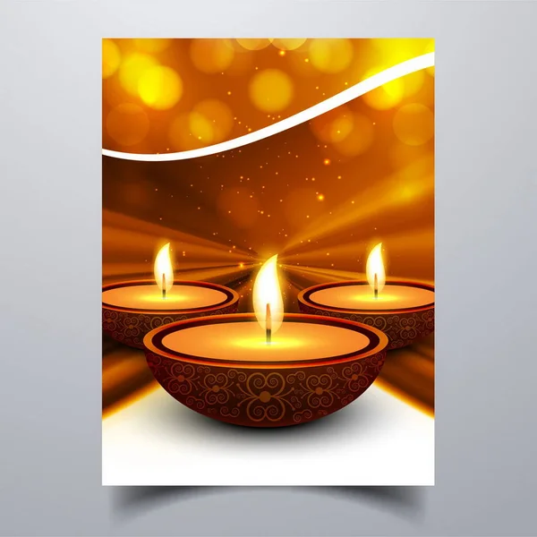 glossy brochure with candles diwali vector design illustration