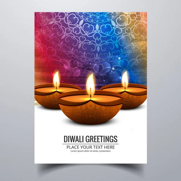multicolor brochure with lights diwali vector design illustration