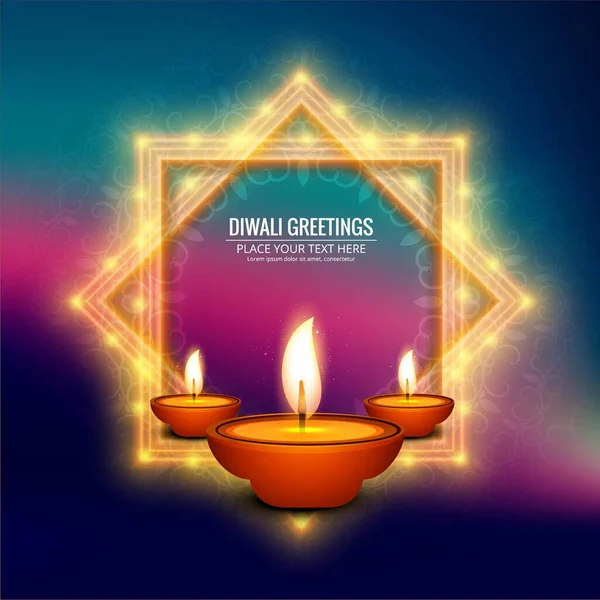 blurred background with two light frames diwali vector design illustration