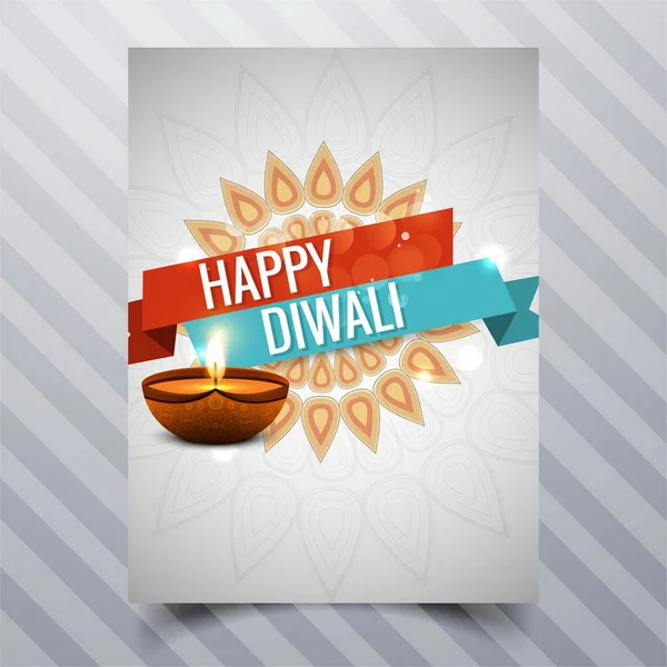 cute brochure with ribbons diwali vector design illustration