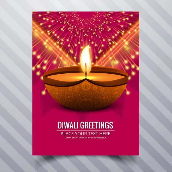 red booklet with candle fireworks diwali vector design illustration