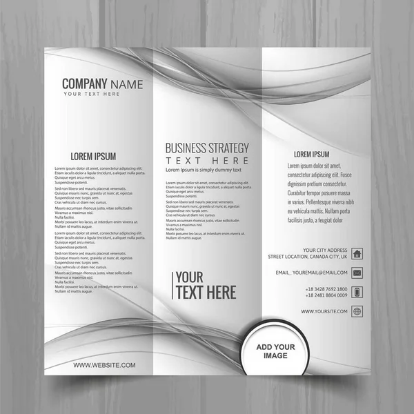 leaflet with gray wavy shapes vector design illustration
