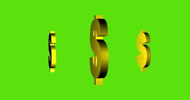 美元符号黄金3D图标 循环4K视频动画图形 — 图库视频影像