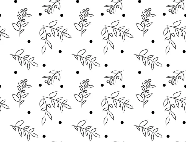 Modèle Sans Couture Papillons Fleurs Brindilles Dessinés Main Modèle Été — Image vectorielle