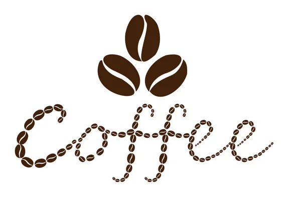 Coffee Logo Laid Out Coffee Beans Vector Illustration — Wektor stockowy
