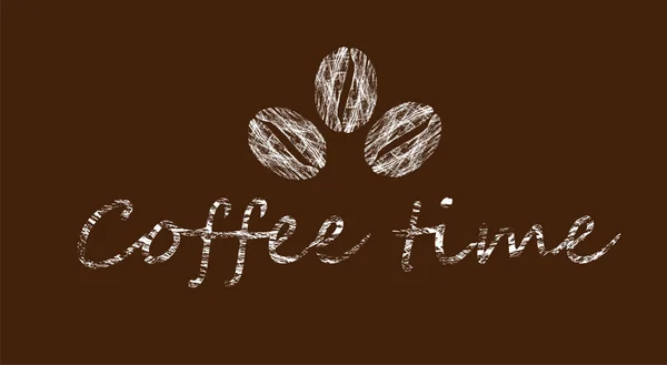 Coffee Time Lettering Grunge Texture Text Poster Card Banner Cafe — Wektor stockowy