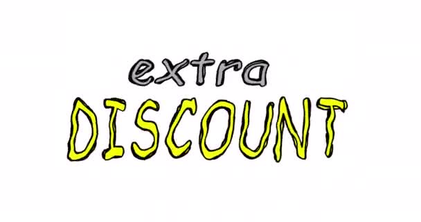 Extra Discount 텍스트를 스타일로 노란색 표시로 쓰여진 텍스트 트렌드 비디오 — 비디오