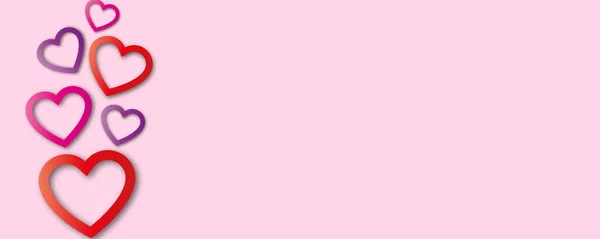 ピンクの背景に赤とピンクのハートの抽象的な背景 バレンタインデーのデザインテンプレート ベクトル — ストックベクタ