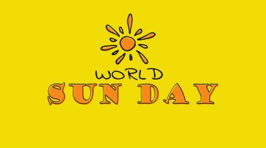 Dünya Güneş Günü harfi arkaplan ya da tebrik kartı için basit tasarım