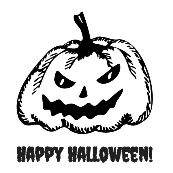 Halloween Calabaza Vector Icono Ilustración Doodle Diseño Feliz Halloween — Vector de stock
