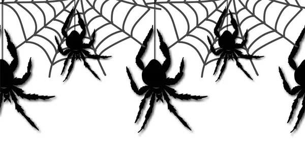 Spinnen Und Spinnweben — Stockvektor