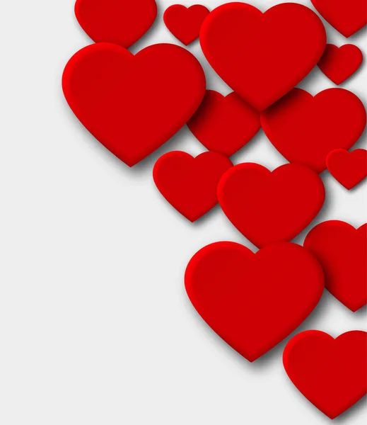 Red Hearts Hintergrunddesign Vektor Valentinstag Konzept — Stockvektor