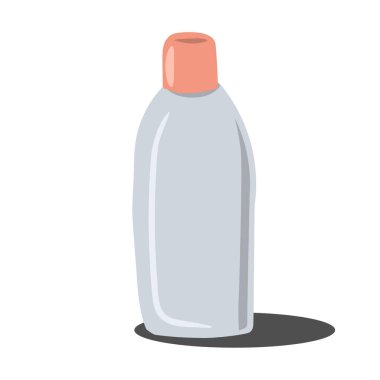 Şampuan şişesi. Kozmetik şişe modeli beyaz arka planda izole edilmiş. Vektör illüstrasyonu