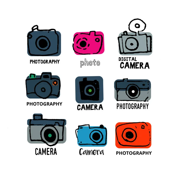 Векторні піктограми для набору фотографів — стоковий вектор