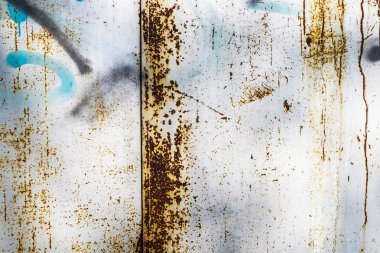 Paslı grunge metal sokak doku fotoğraf kümesi.