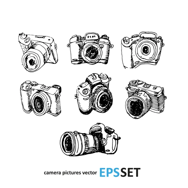 Kamera Fotografie Vektor Set Sammlung Illustration. Logotypen — Stockvektor