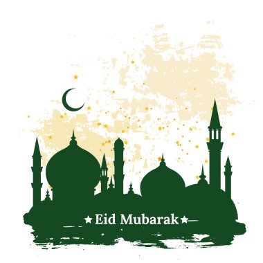 Islam vektör çizim resim. Happy Holidays kelimelerle