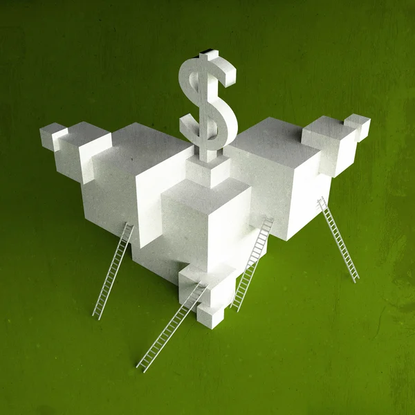 Finanzieren Dollar Kunst Illustrationspapier und grün — Stockfoto