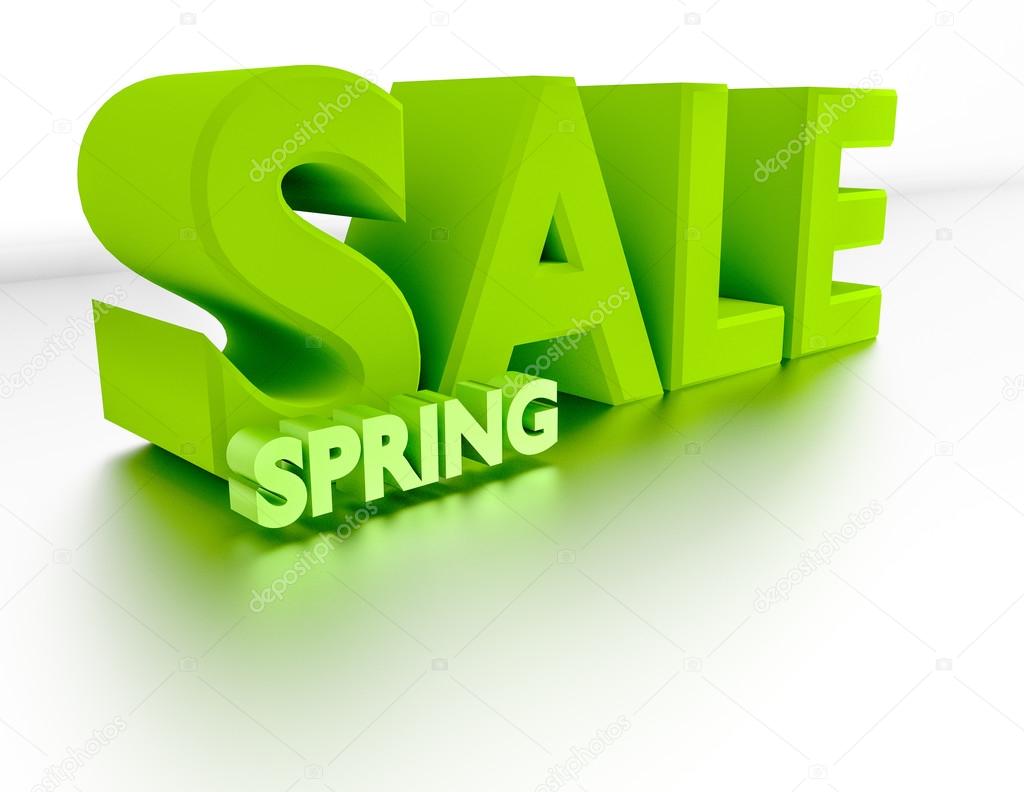Spring Sale 3d text letters