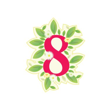 8 Mart kadın gün işareti vektör kartı