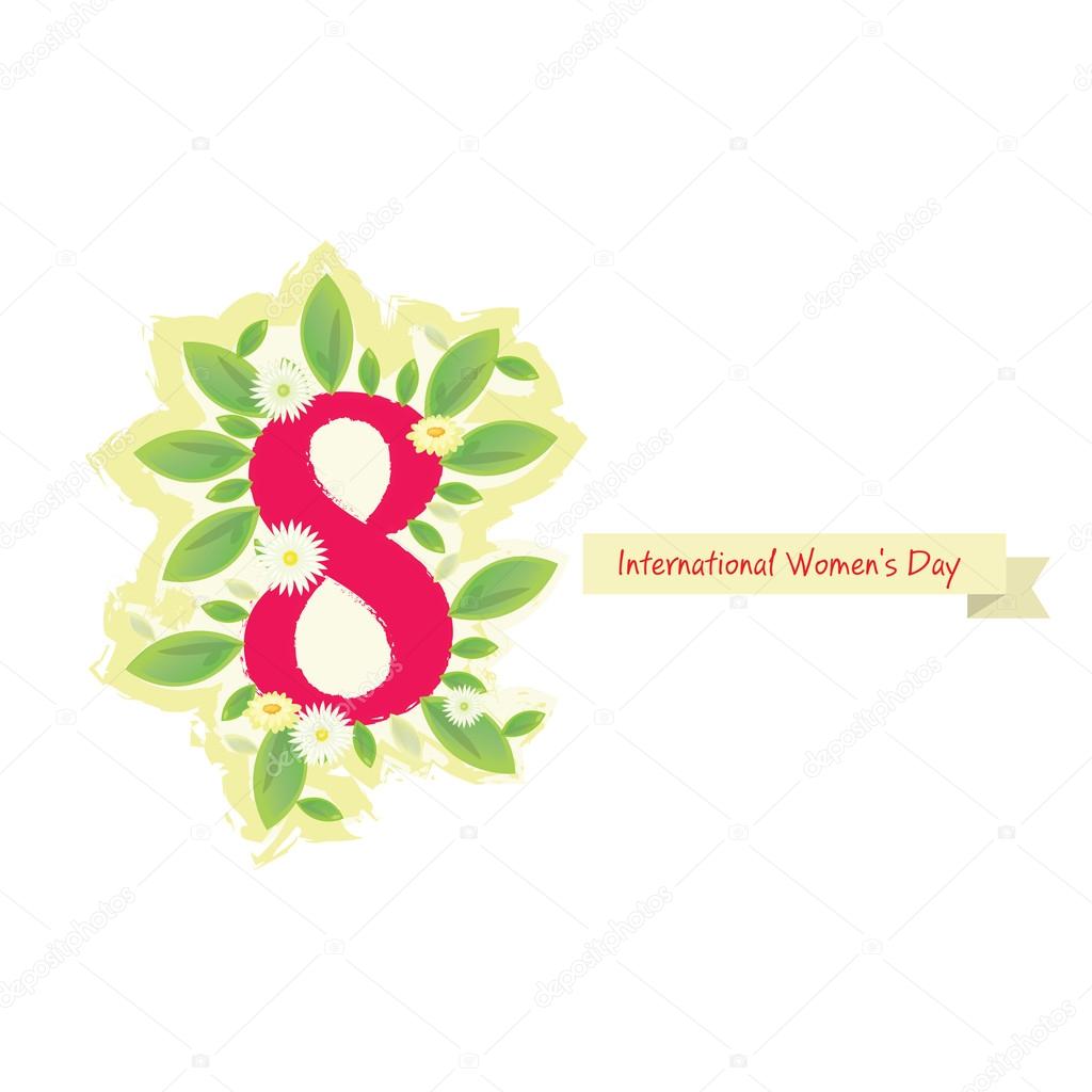 8 march woman's day sign card vector