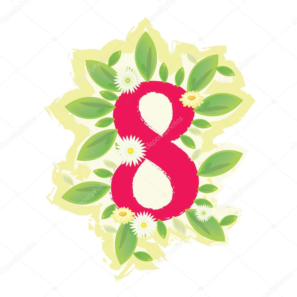 8 march woman's day sign card vector