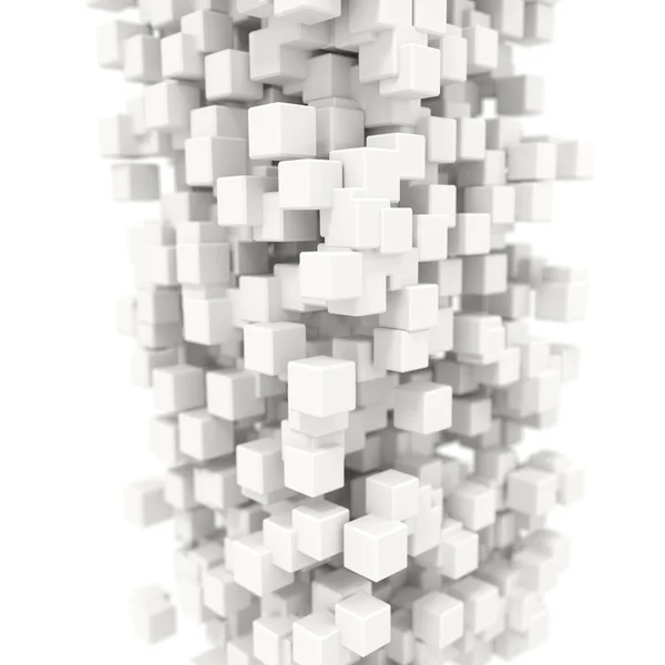 3d render white cubes structure abstract background — Stock Photo, Image