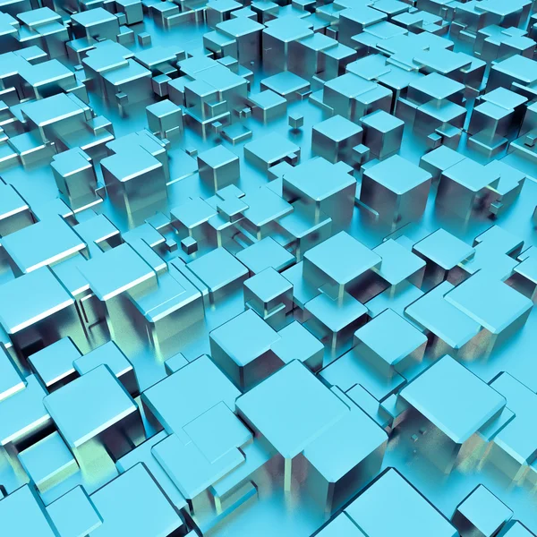 3D soyut mavi techno kentsel bilim arka plan — Stok fotoğraf