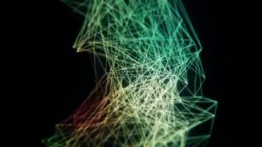 Yeşil yapısı arka plan ağ ve üçgen ile.