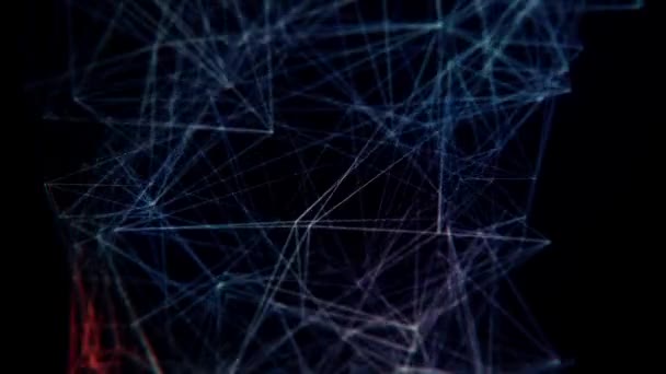 Abstrakte blaue Struktur Hintergrund mit Dreiecken und Netzwerk. — Stockvideo
