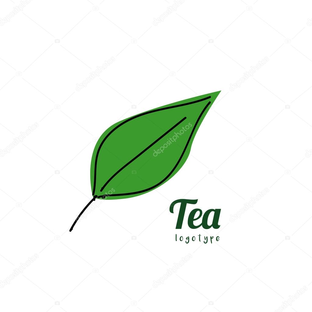 Tea leaf logo vector illustration