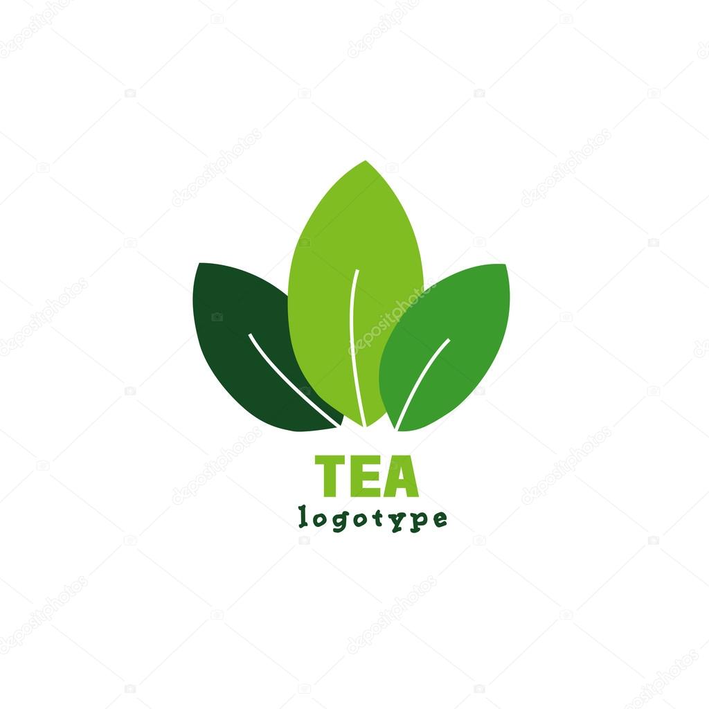 Tea leaf logo vector illustration