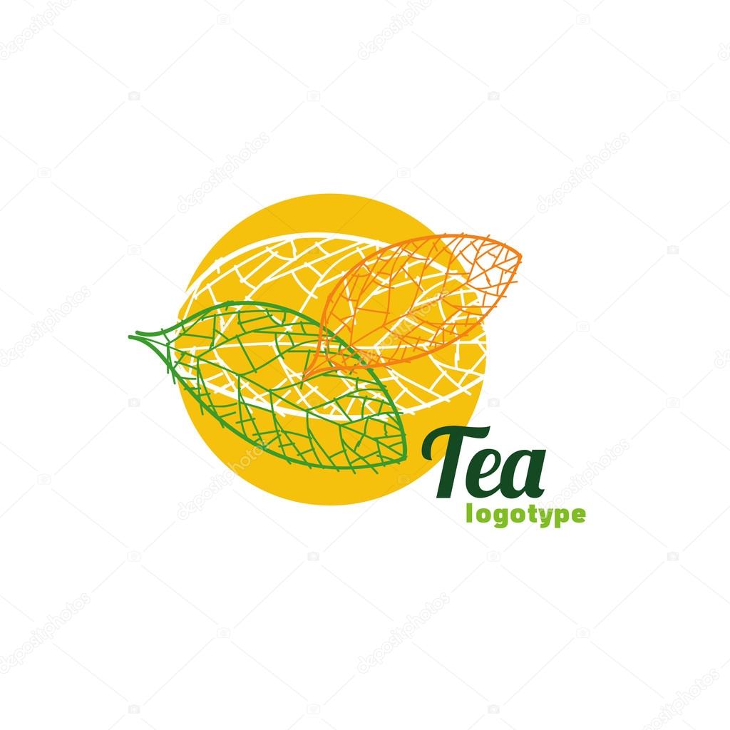 Tea leaf logo vector illustration