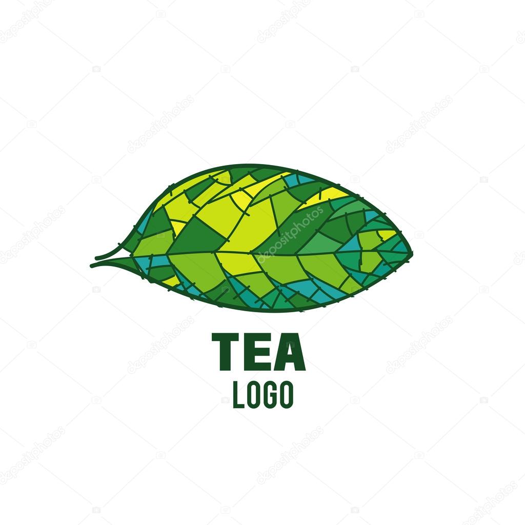 Tea leaf logo vector illustration