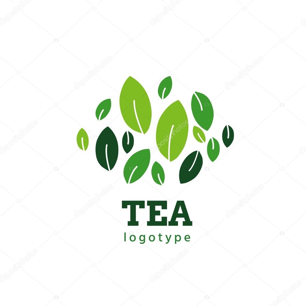 Tea leaf logo vector illustration
