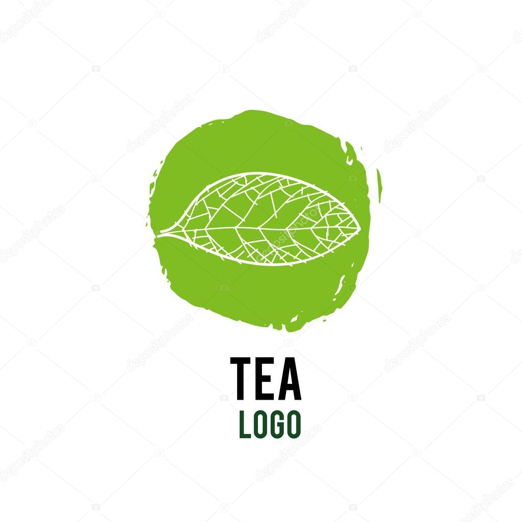 Tea leaf logo vector illustration