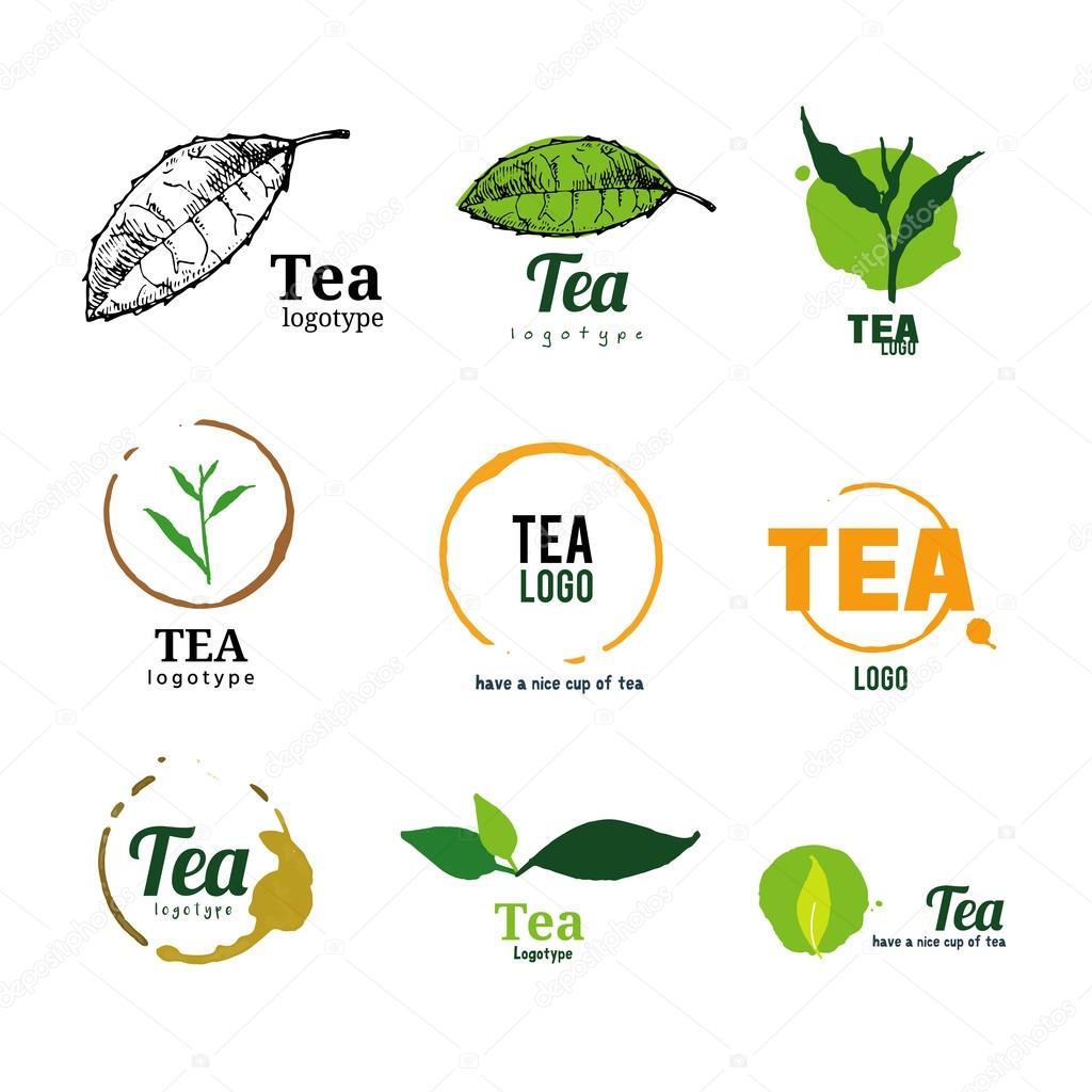 Tea leaf logo vector illustration