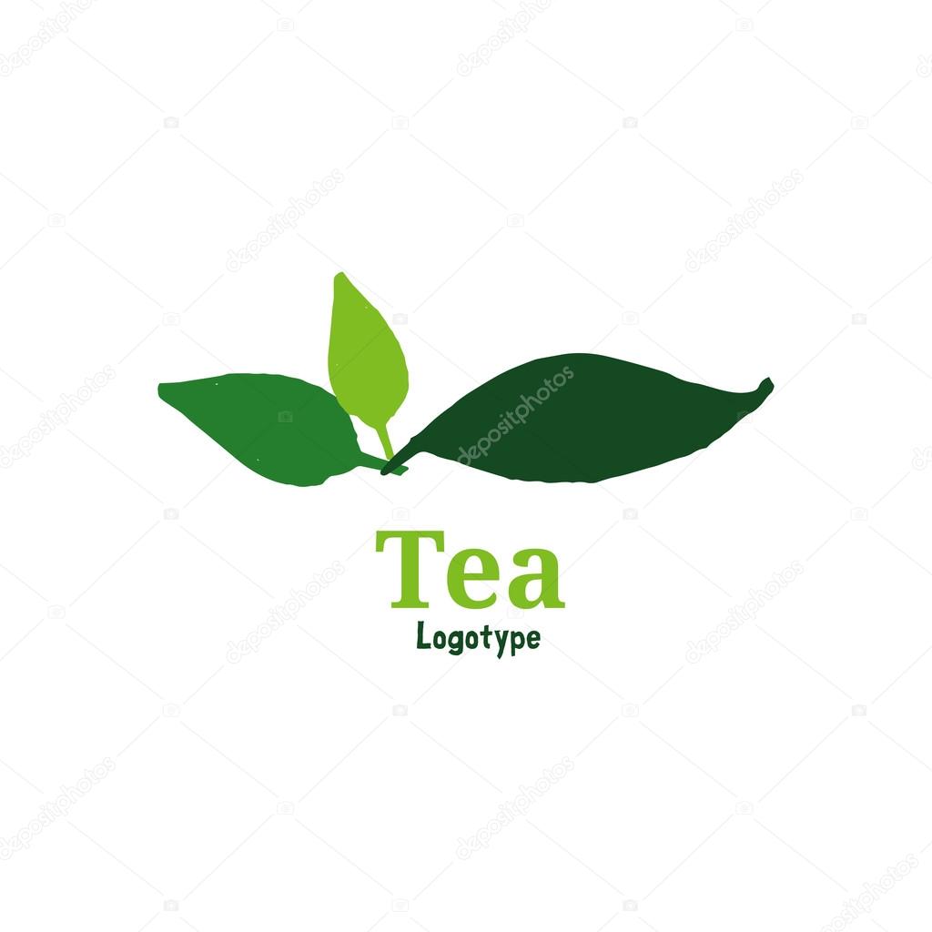 Tea leaf logo vector illustration