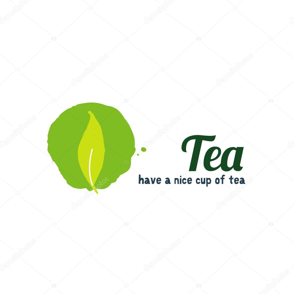 Tea leaf logo vector illustration