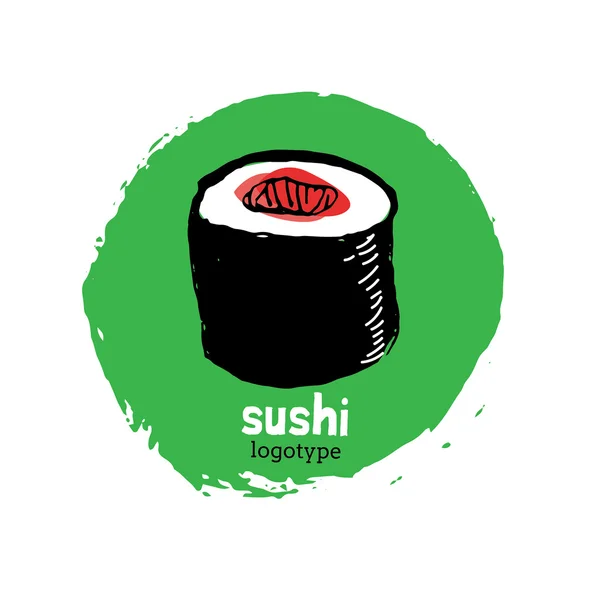 Sushi, logotipo de comida japonesa — Vector de stock