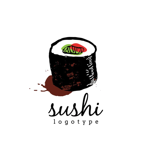 Sushi, japanisches Lebensmittel-Logo — Stockvektor