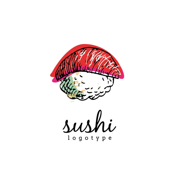 Sushi, japanisches Lebensmittel-Logo — Stockvektor