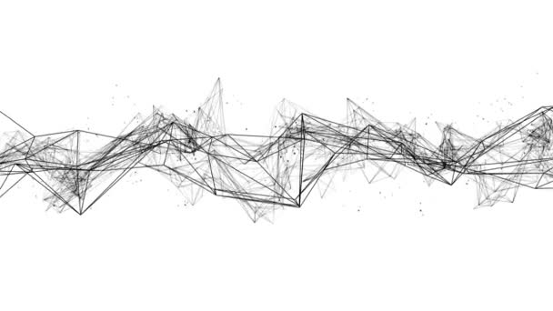 Estrutura do wireframe da conexão com partículas — Vídeo de Stock