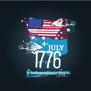 Dört Temmuz bağımsızlık illüstrasyon