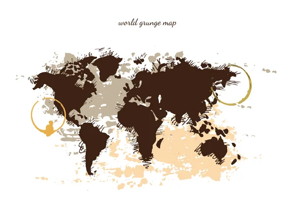 Světová mapa akvarel, vektorové ilustrace — Stockový vektor