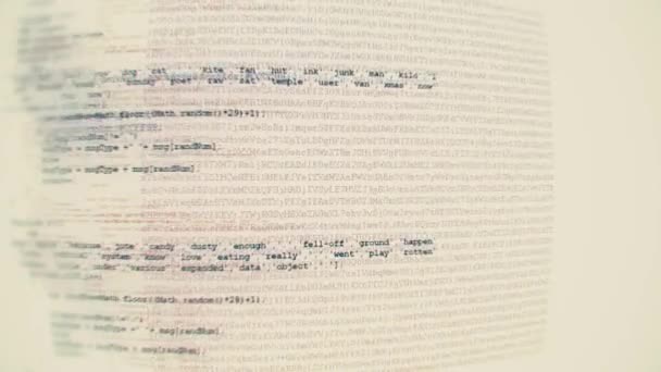 Camera move through pieces of software source code — Stock Video